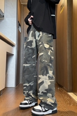 春季迷彩裤美式伞兵工装裤男直筒阔腿牛仔裤拖地休闲裤子KZ003P68，男装休闲裤，电商B312