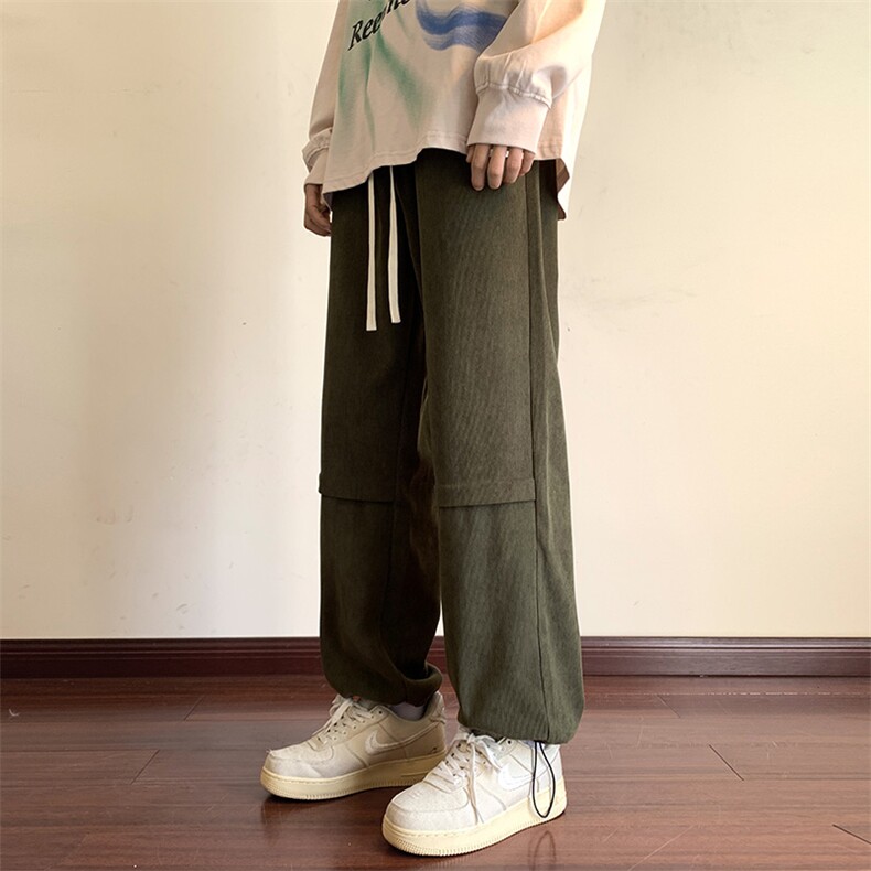 港风灯芯绒休闲裤男宽松直筒束脚裤卫裤KP807P43,男装休闲裤,星座1204-3