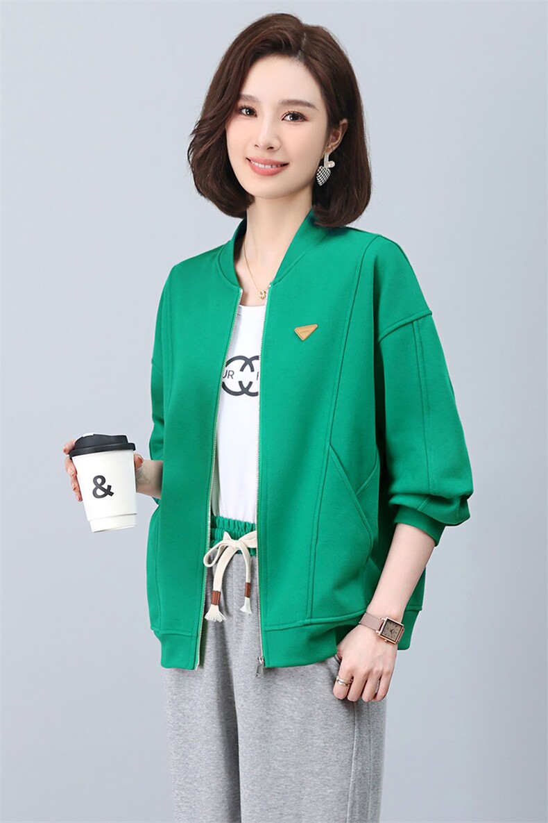 时尚百搭秋季休闲外套女宽松显瘦长袖开衫薄款上衣韩版学生夹克,女装短裤/热裤,悦见她