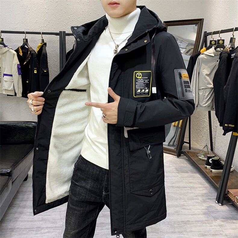 2020冬季中长款连帽棉衣男加绒夹克男羊羔绒棉衣男MY9931,男装棉衣,A067