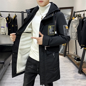 2020冬季 中长款连帽棉衣男 加绒夹克男 羊羔绒棉衣男 MY9931图片
