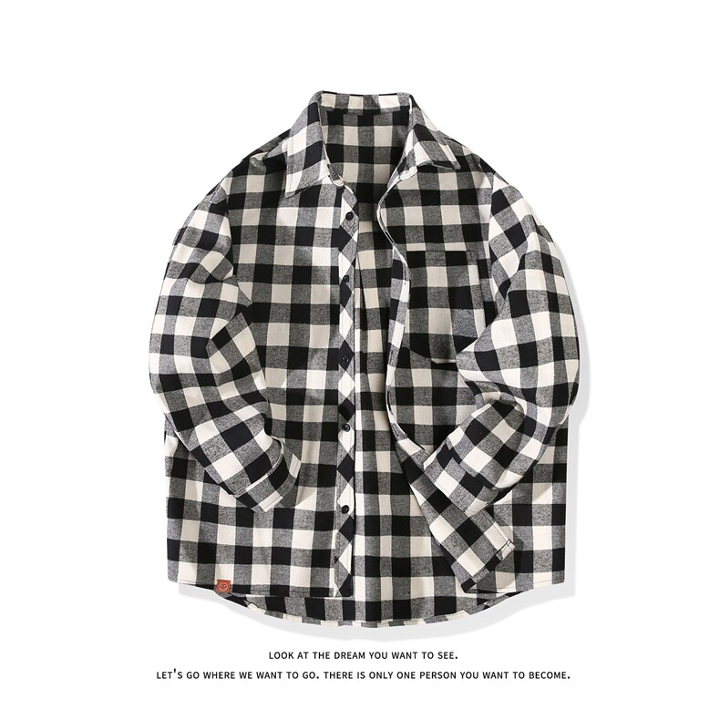 慵懒风潮流休闲宽松百搭情侣格子衬衫C2162-P32【特价】,男装衬衫,电商A007