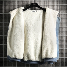 牛仔外套男大码加厚加绒衣男羊羔毛服男NM53248-P140网格，男装棉衣，电商A040A