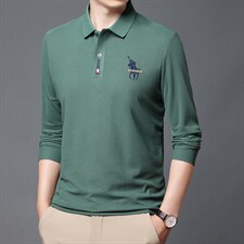 2023年新款男士长袖T恤POLO衫P45，男装Polo衫，电商D223-1