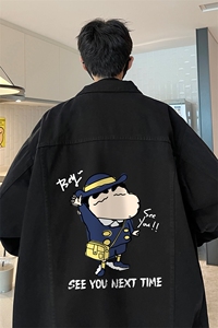 牛仔夹克男大码牛仔外套男茄克 NJ77240-P60加绒款-P75图片