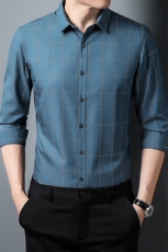BK10858钱塘2020-2中年男士长袖秋季薄款休闲衬衫主推款P62，男装衬衫，钱塘207-2