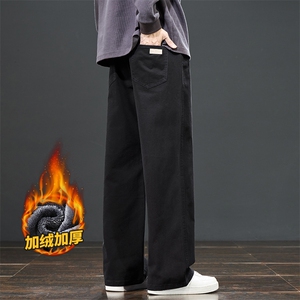 秋冬加厚纯棉直筒宽松工装休闲裤男士抓绒保暖Z2362-P50/加绒P60图片