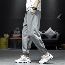 沙发20秋季日系大码男拼接运动卫裤哈伦裤小脚裤休闲长裤w022-p50，男装休闲裤，星座311A