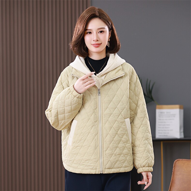 叶笙衣1180毛线连帽假俩件棉衣,女装棉衣/棉服,叶笙衣