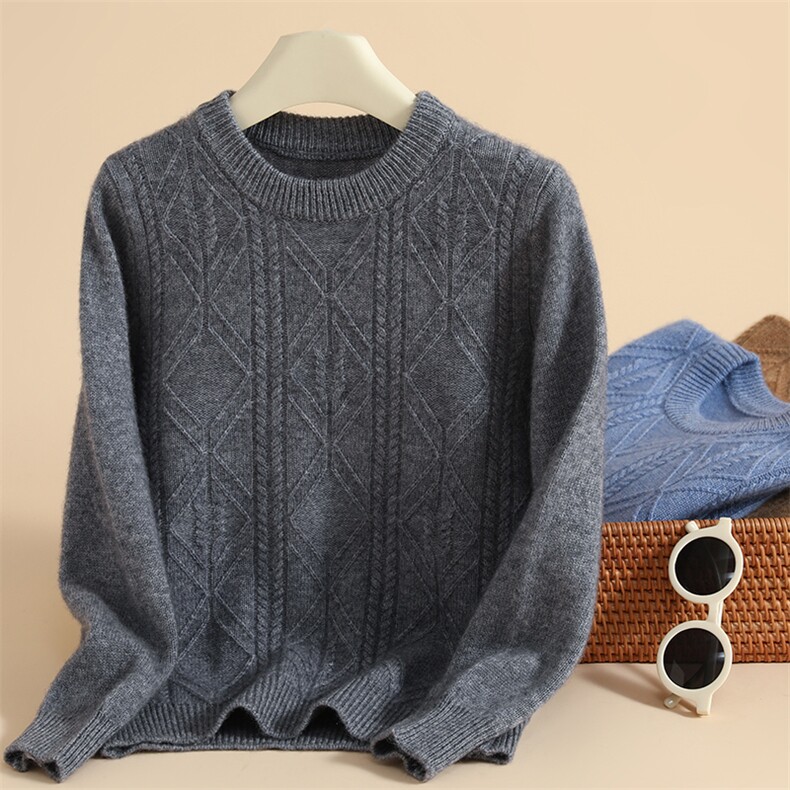 秋冬季新款舒适时尚百搭七针花型圆领加厚儿童羊绒衫，童装儿童羊绒衫，六一童装