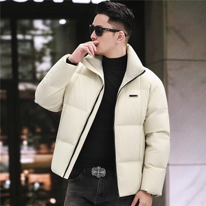 2025新款冬季立领90绒子白鸭绒羽绒服外套中年男装加厚羽绒服夹克图片