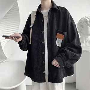 秋冬 港风宽松长袖衬衫日系复古灯芯绒夹克外套中性风潮 H215/P50图片