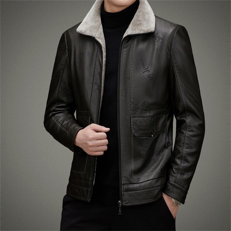 AW2203钱塘2020-3秋冬季厚款新款中年男士商务休闲皮衣夹克P205,男装皮衣,钱塘207-3
