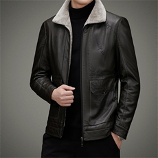 AW2203钱塘2020-3秋冬季厚款新款中年男士商务休闲皮衣夹克P205，男装皮衣，钱塘207-3