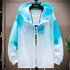 渐变冰丝防晒服夏季薄款户外防紫外线透气夏防晒衣服A438-09-P40，男装防晒衣，电商A438