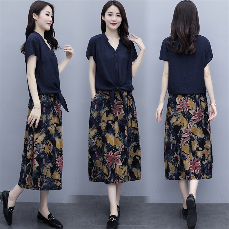 【现货】潮流舒适时尚套装/套裙短袖2025年夏季个性宽松优雅，女装套装/套裙，妃曼