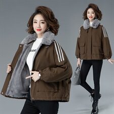 2020年冬季新款时尚百搭休闲时髦短款加绒外套，女装棉衣/棉服，余墨