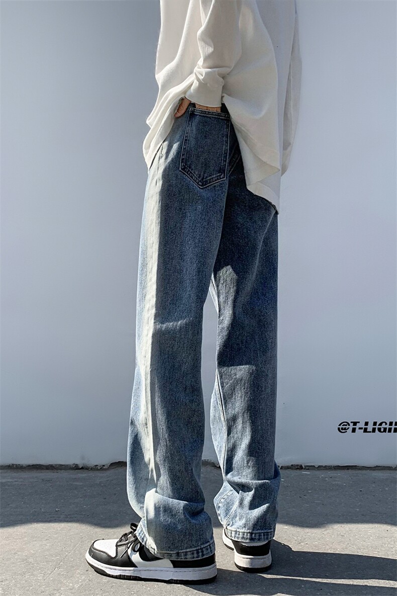 秋季美式ins高街hiphop重工艺水洗直筒牛仔裤货号K692P55,男装牛仔裤,电商A063