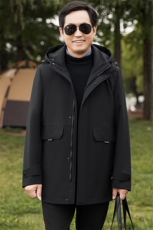 鹅羽绒爸爸外套保暖御寒脱卸内胆中长款中老年简洁休闲版父亲冬装，男装羽绒服，钱塘6003（原4033）