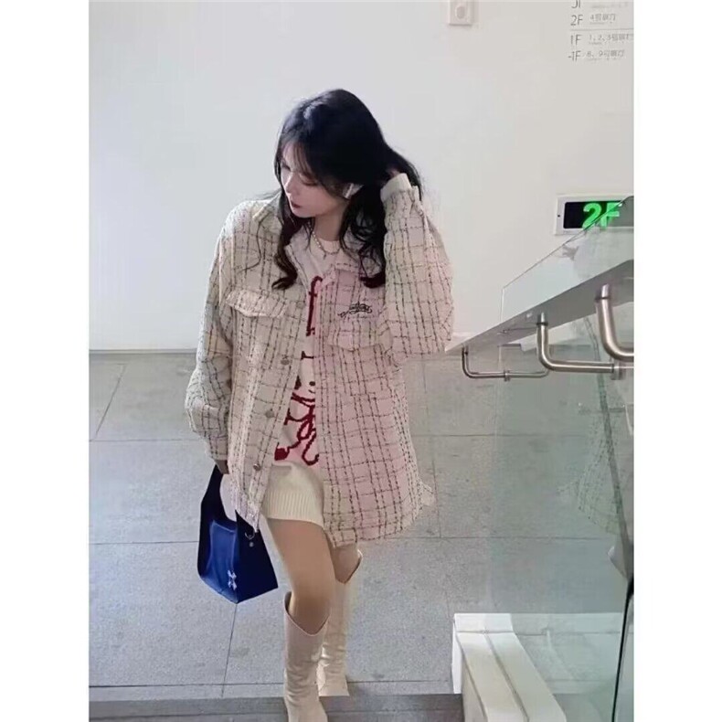 美式复古格子字母刺绣棒球服男女休闲春季学院风夹克外套,男装夹克,星座506A
