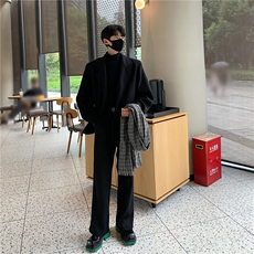 男款呢子外套常规设计小众高街韩版穿搭A061-EJ50079-特批65，女装短外套，电商A061
