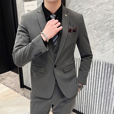 西服套装男西装男士商务休闲职业装修身新郎伴郎结婚三件套礼服潮，男装西服套装，星座505-2（原电商A260-1)