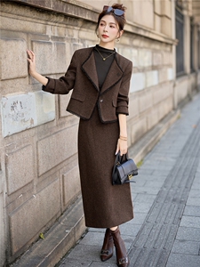 洋气减龄小香风套装裙子2025秋冬新款女装外套套装裙穿搭图片