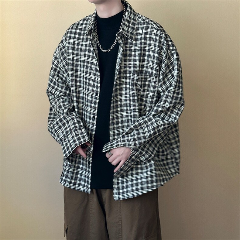 现货-潮牌衬衫外套男时尚百搭青少年衬衣-AC23098-特批P58,男装衬衫,电商A351