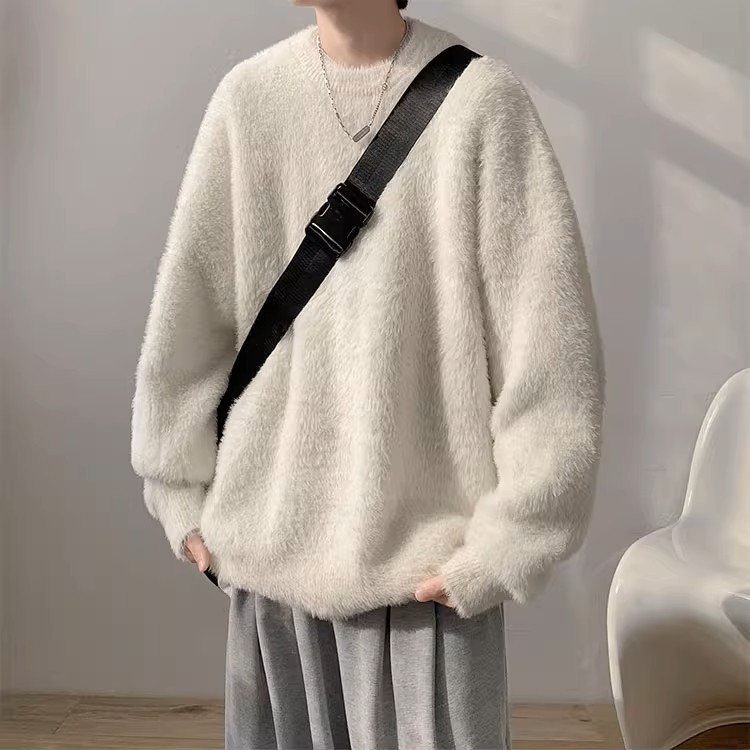 TP26-P26软糯圆领毛衣男秋冬韩系马海毛针织衫慵懒高级感外套，男装针织衫/毛衣，星座1501