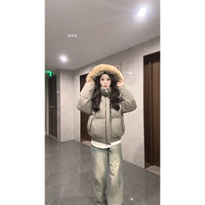 现货三防重磅硬挺boxy短款羽绒棉衣座山雕大毛毛领PU皮棉服外套冬，男装棉衣，电商A443