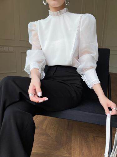 现货网纱拼接欧根纱上衣，其它，LION&CAT(2F)