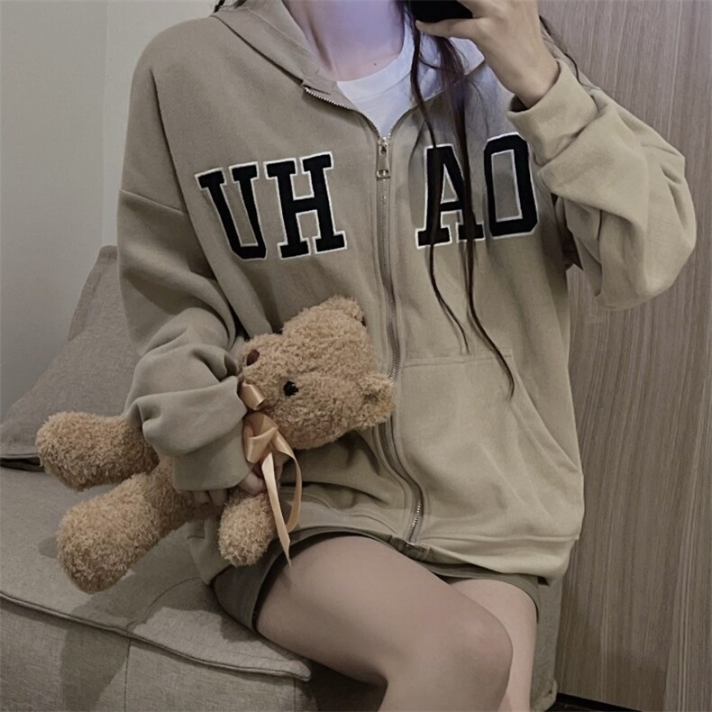 潮牌卫衣设计感刺绣上衣秋冬韩版宽松情侣开衫连帽卫衣E565-P40,男装卫衣,星座911-2(原星座613-2）