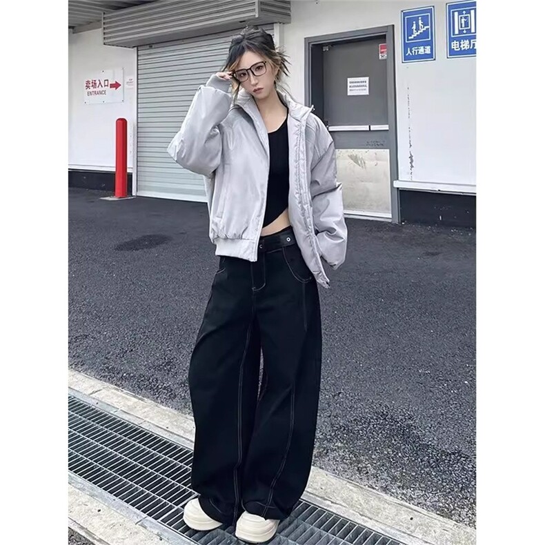 1506/QF980/P79美式解构通勤立领潮牌中性风保暖情侣棉服百搭外套,男装棉衣,星座1506