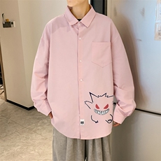 春季长袖衬衫男宽松港风衬衣男外套男CSCS291-P35，男装衬衫，电商B371