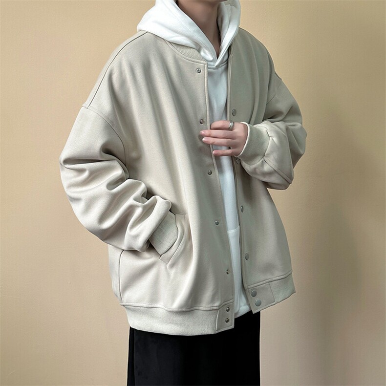 现货-2025春季新品百搭夹克男休闲纯色棒球服外套-AJ2414-P105,男装夹克,电商A351