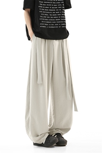 无影墙 垂感阔腿弯刀西裤男夏季美式飘带冰丝裤子-A2065TP45控68图片