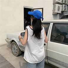 D666-P32假两件背心夏季外穿薄款宽松无袖t恤上衣男女情侣，男装背心/马甲，星座911