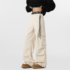 wassuphappy美式工装裤子男春秋季复古多口袋阔腿裤直筒休闲长裤，男装工装外套，电商B258