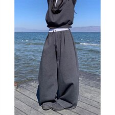 美式复古运动风阔腿卫裤男女抽绳休闲直筒裤感廓形裤KC28，男装休闲裤，星座1116A（原606A-3）