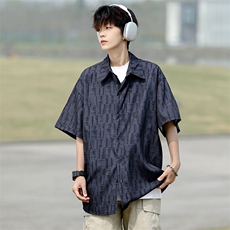 8XL-M花衬衫男款短袖夏季冰丝薄款花衬衣大码寸衫外套DC28013P38，男装T恤，电商B312