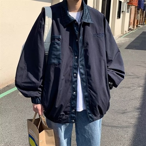 美式拼接夹克男潮牌ins日系拼色休闲棒球服外套春秋季1212-P58图片