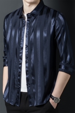 BJ708男式服装秋季新款衬衫男长袖翻领休闲四季可穿衬衣P53，男装衬衫，电商B360