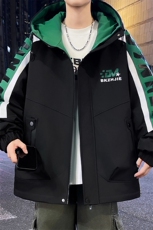 加绒加厚连帽夹克男秋冬时尚潮流加厚棉衣男外套L8658-P87，男装夹克，星座310B-3