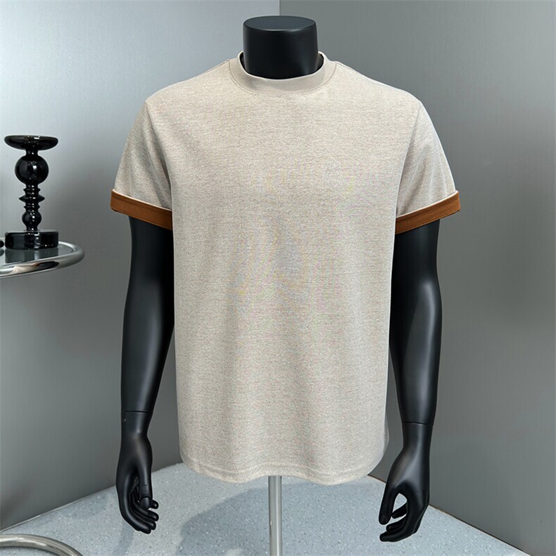 短袖t恤男潮牌夏季宽松2025红潮流ins上衣XZ212-QTX691-P38,男装T恤,星座212