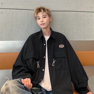 港风男宽松工装休闲衬衫 CS069-P50控68图片