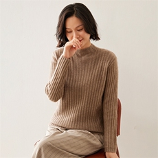 2024秋季新款女士半高领长袖短款套头35%羊绒衫，女装羊绒衫，澳煜绒