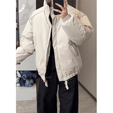 现货冬季美式休闲加厚雪山外套夹克立领纯色三防户外工装棉服，男装夹克，电商A486