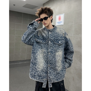 F678P80春装男生牛仔复古外套夹克宽松日系青年上衣男装图片