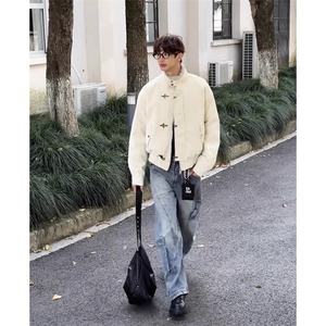现货 美式复古飞机扣解构立领座山雕棉服男5052/P120图片