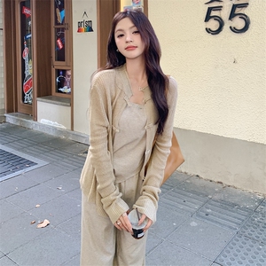 时尚休闲套装女2024年春秋新款通勤百搭减龄通勤三件套潮